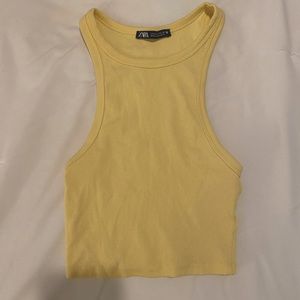 Zara hello high neck ribbed tank s